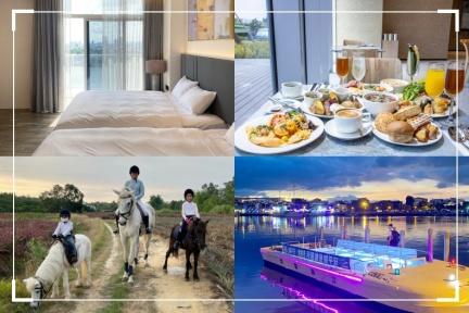 台南平價版「6大貴婦行程」晚遊運河看夜景，白馬騎乘體驗、入住高級遊艇酒店！