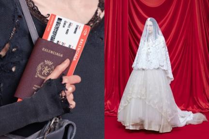 讓老公穿上壓軸婚紗走秀！BALENCIAGA 夏季24系列登場，就連護照都能變成包