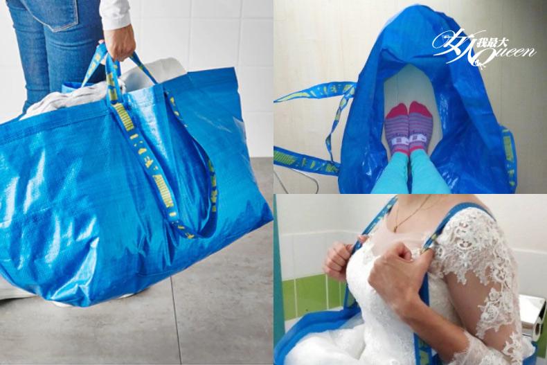 IKEA購物袋創意改造無極限！外國新娘2步驟的神巧思，網友瘋傳