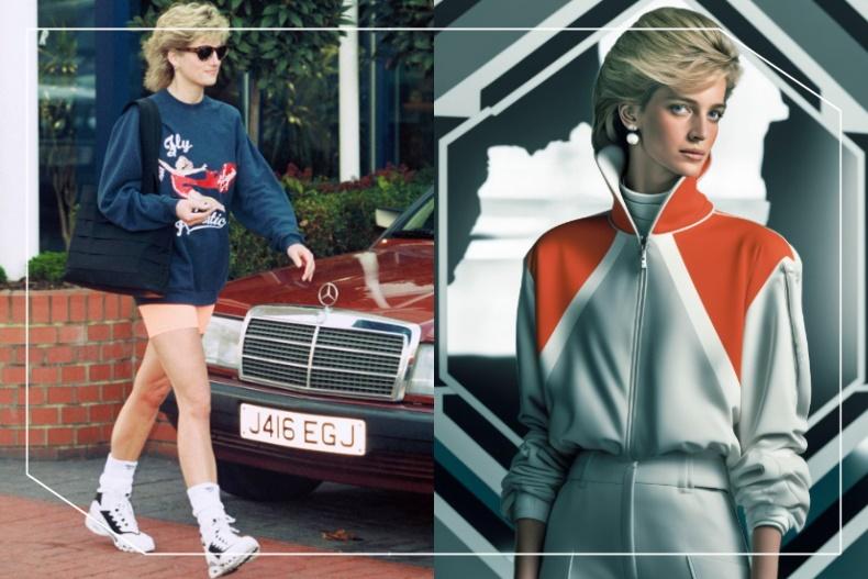 黛妃運動風30年不敗！黛安娜王妃穿上Adidas運動服演藝跨時代流行，AI技術再現經典